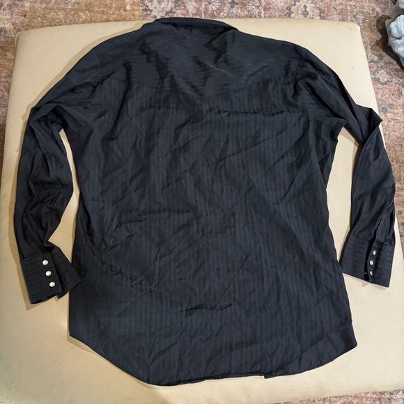 Ely Vintage Cattleman Men's Long Sleeve Shirt Pearl Snap, Size XL, Black - Picture 3 of 5